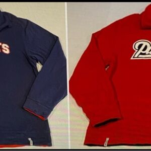 New England Patriots Reebok Reversible Hoodie Mens Size Small Blue Red NFL